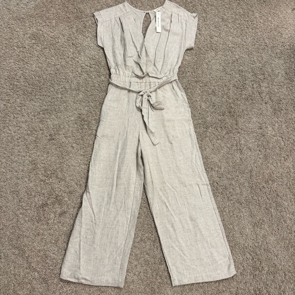 223. Women’s Monteau‎ Gray Relaxed Jumpsuit with Wide-Leg Styling (S)